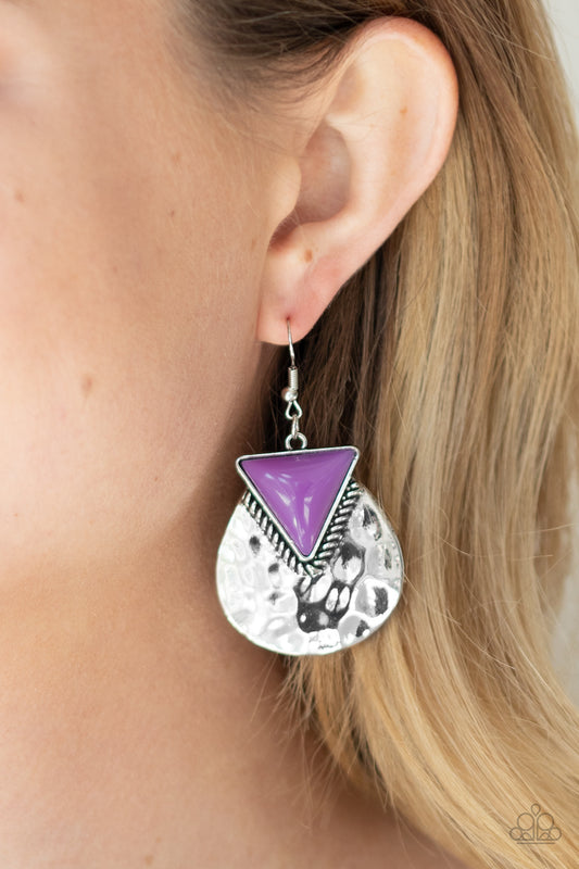Paparazzi - Road Trip Treasure - Purple Earrings #0798