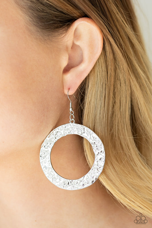 Paparazzi - PRIMAL Meridian - Silver Earrings #0906