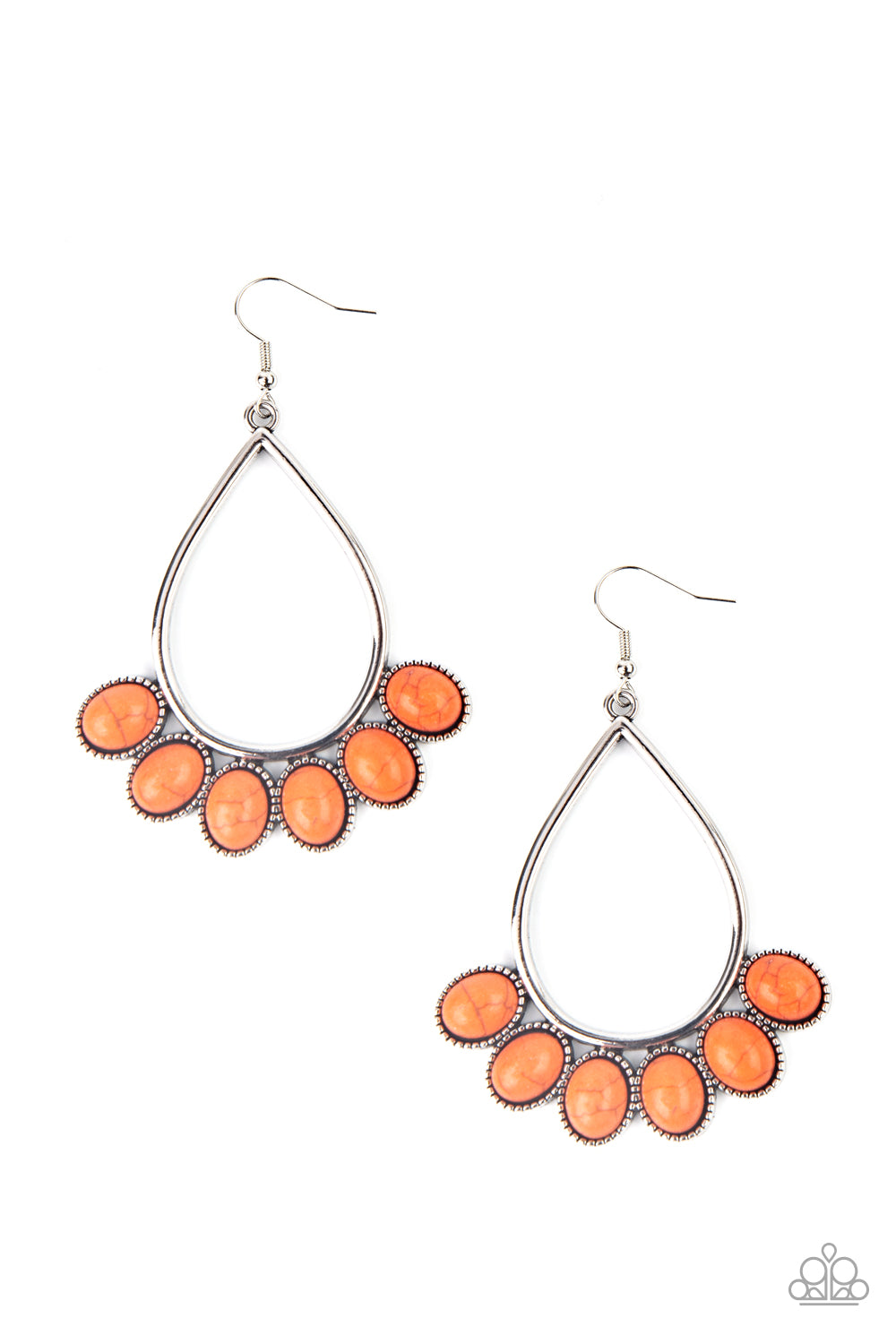 Paparazzi - Stone Sky - Orange Earrings #0852