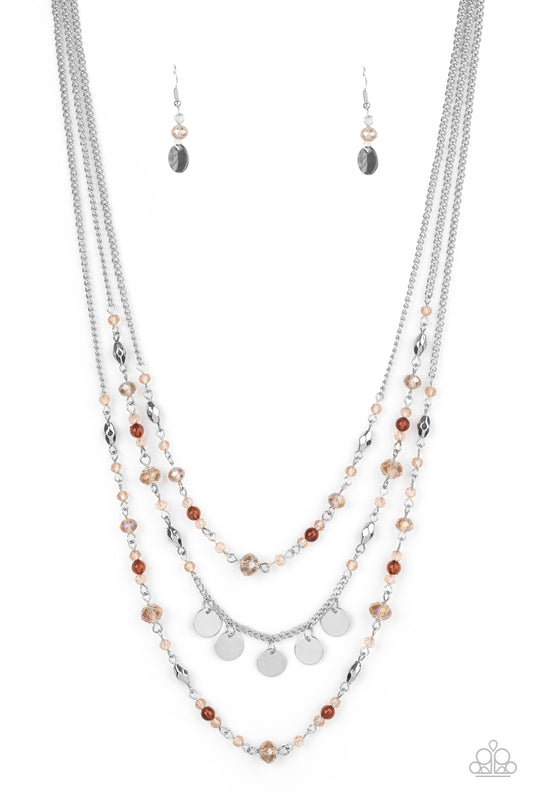 Paparazzi Step Out of My Aura - Brown Necklace #1643