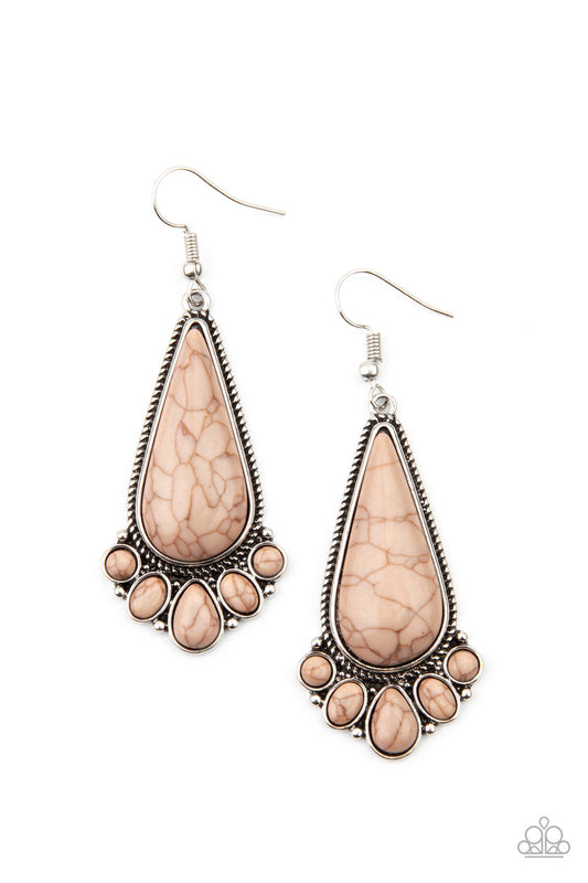 Paparazzi - Rural Recluse - Brown Earrings #1858