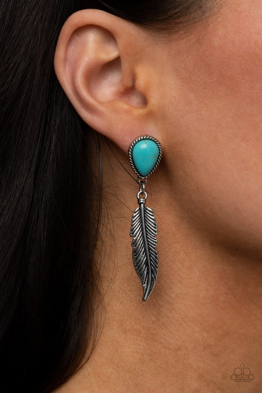 Paparazzi - Totally Tran-QUILL - Blue Earrings #1268