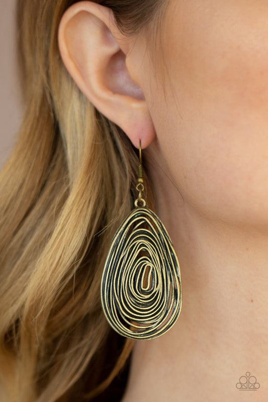 Paparazzi - Rural Ripples - Brass Earrings #1832