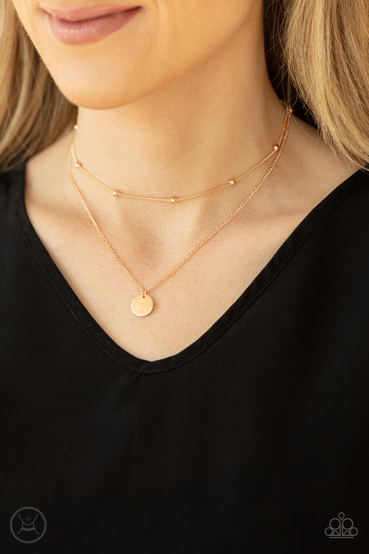 Paparazzi - Modestly Minimalist - Gold Necklace #0461