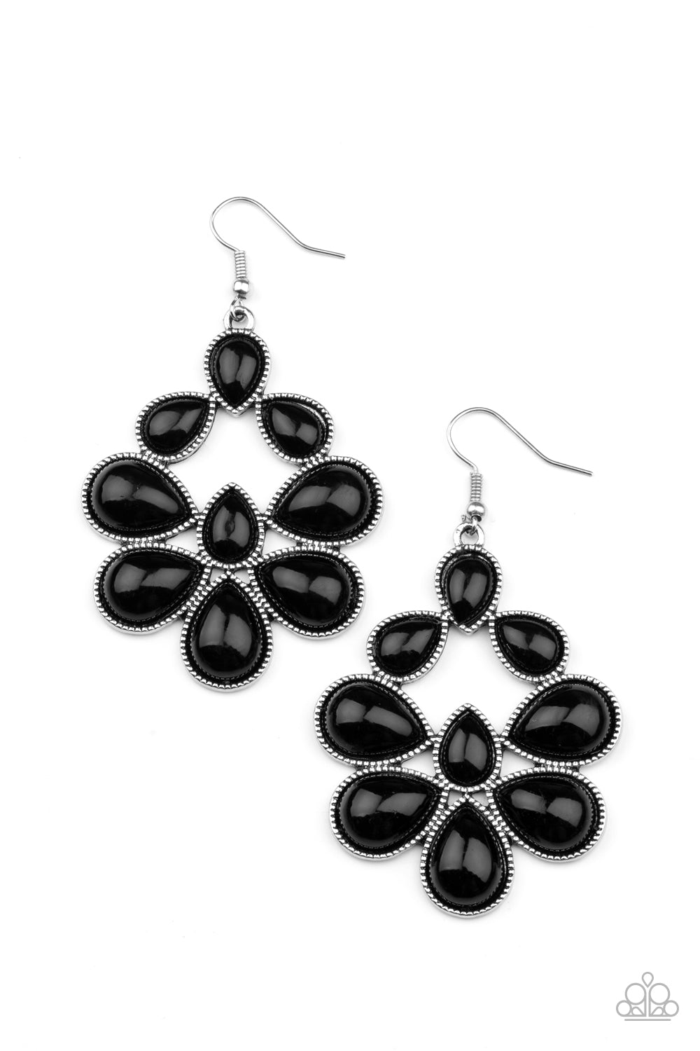 Paparazzi Accessories - In Crowd Couture - Black Earrings #0743
