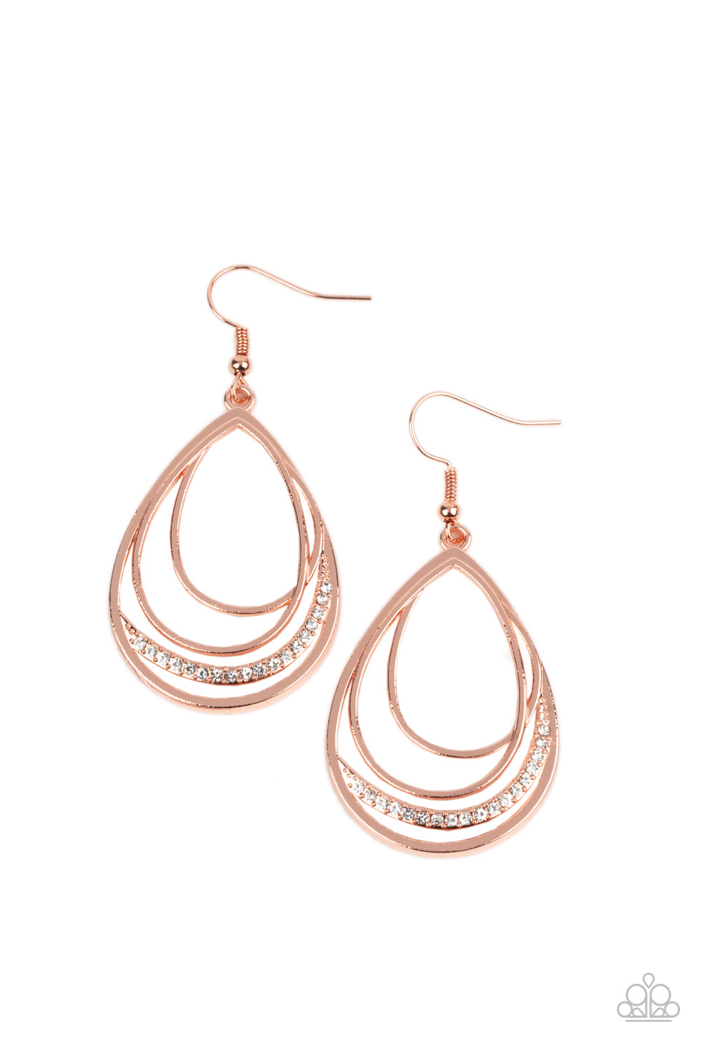 Paparazzi - Outrageously Opulent - Copper Earrings #1931