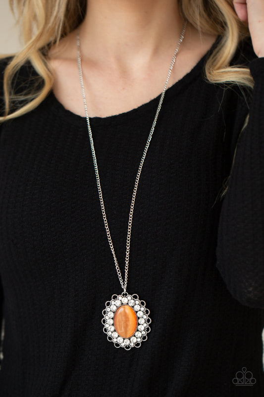 Paparazzi Accessories - Oh My Medallion - Orange Necklace #0348