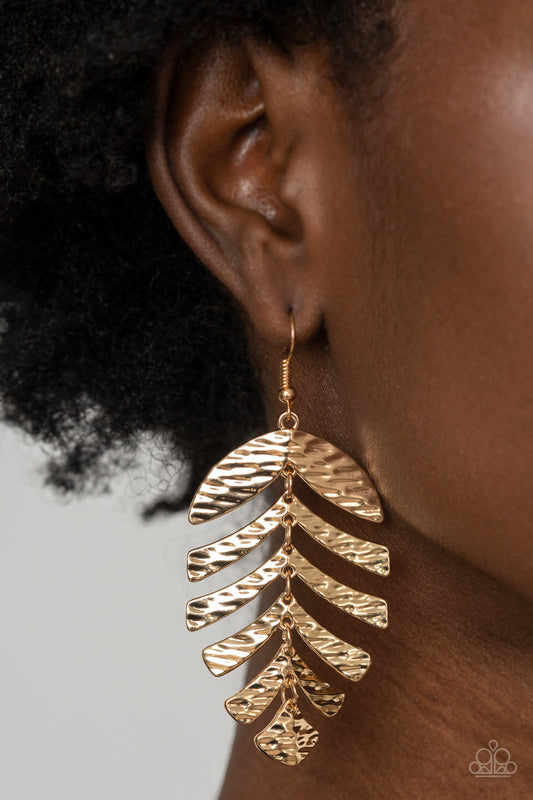 Paparazzi - Palm Lagoon - Gold Earrings #ODE54