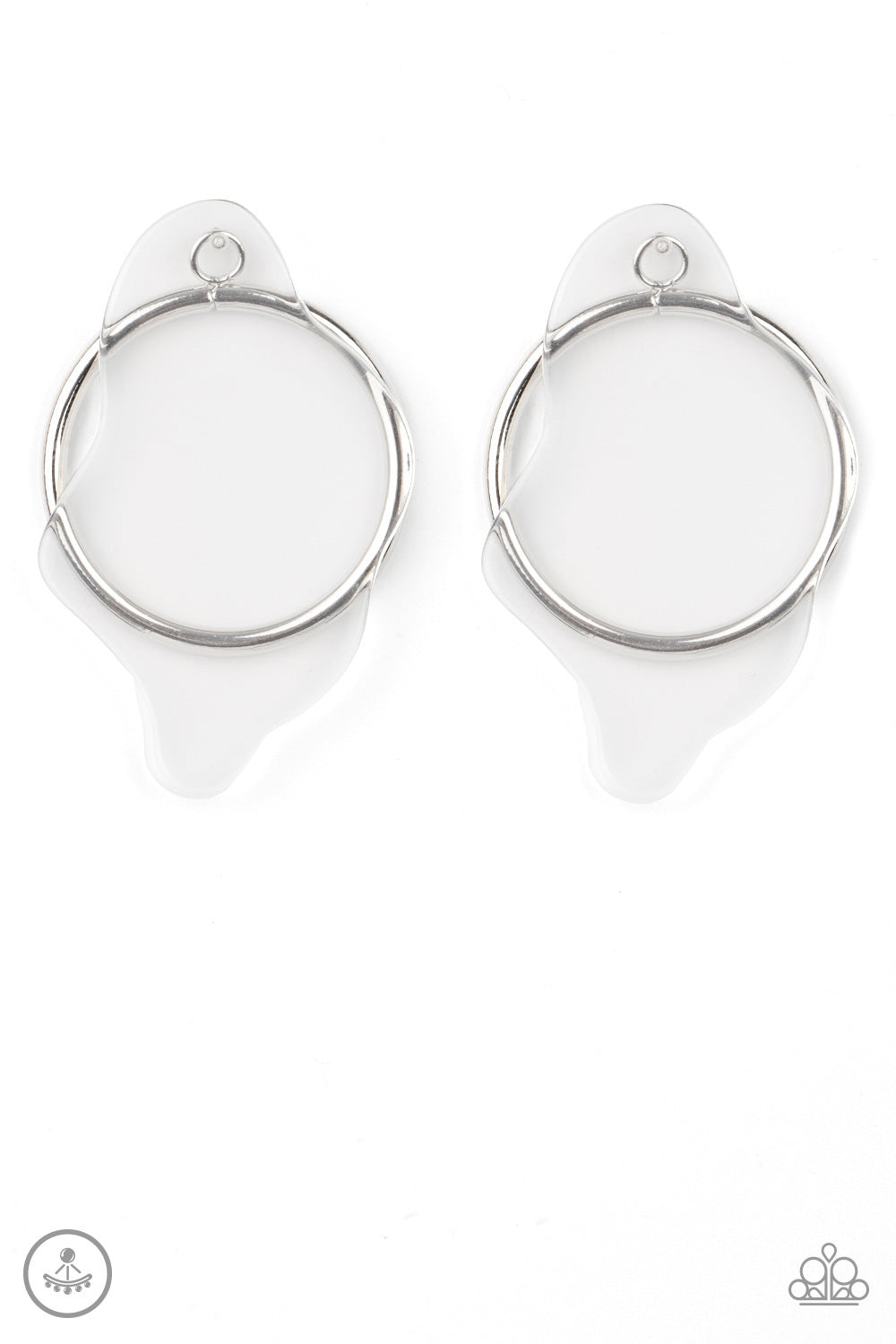 Paparazzi - Clear The Way! - White Earrings #0670