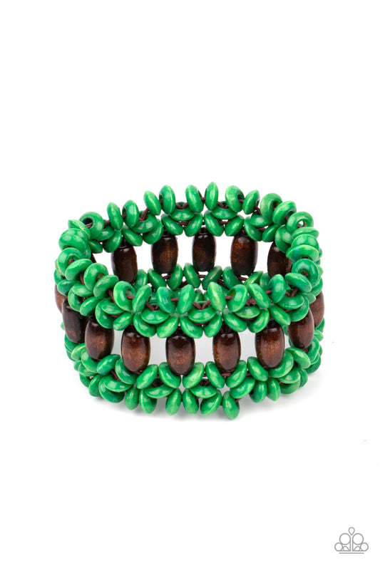 Paparazzi - Bali Beach Retreat - Green Bracelets #1098