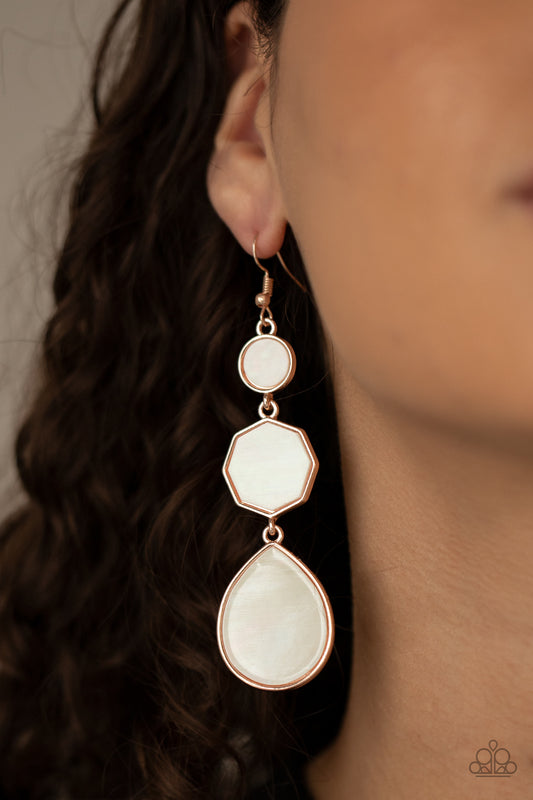 Paparazzi - Progressively Posh - Rose Gold Earrings #0877