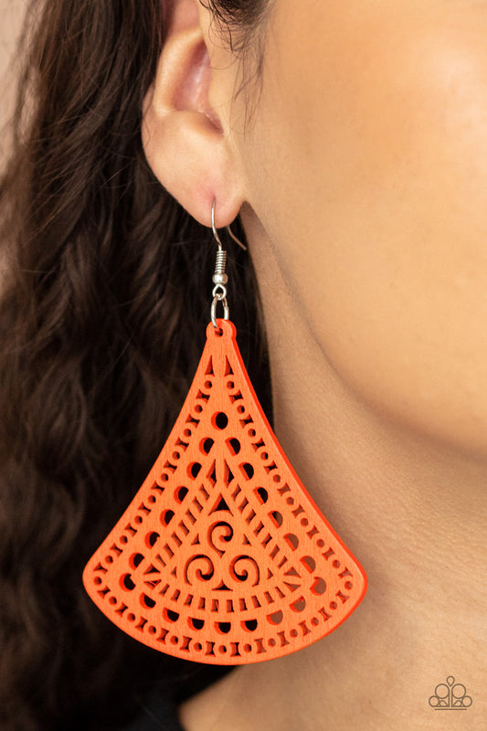 Paparazzi - FAN to FAN - Orange Earrings #1714