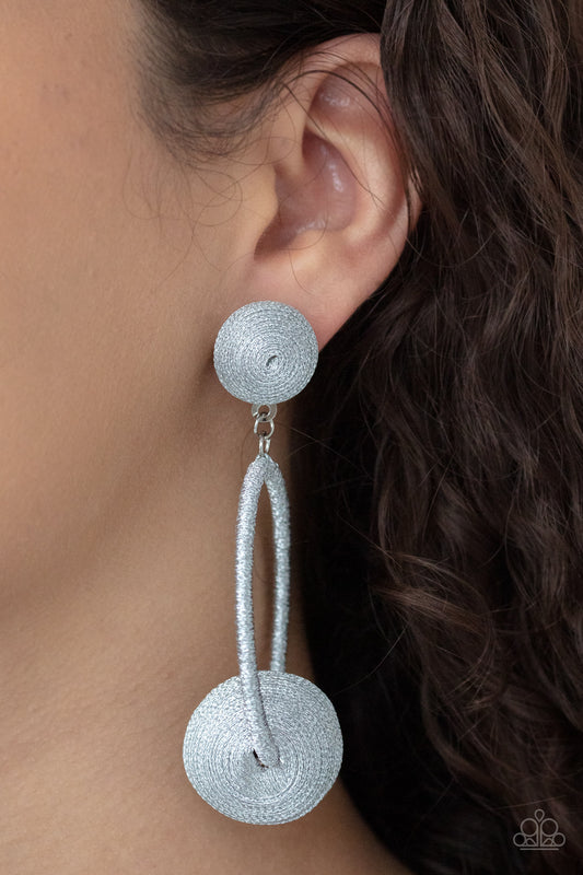 Paparazzi - Social Sphere - Silver Earrings #0699