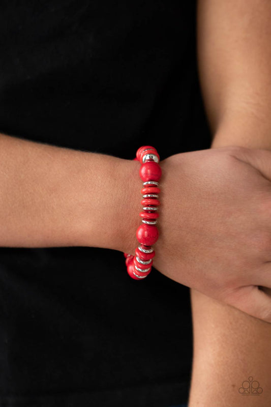Paparazzi - Rustic Rival - Red Bracelet #0507