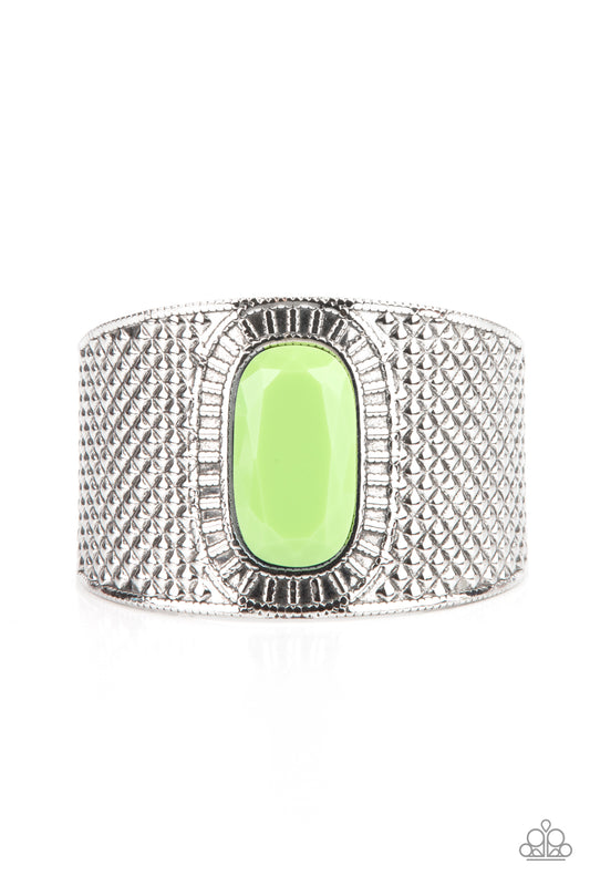 Paparazzi - Poshly Pharaoh - Green Bracelet #1119