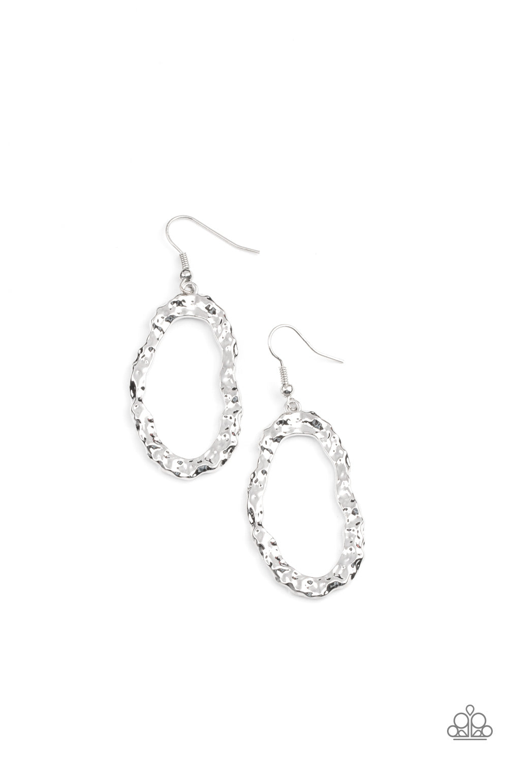 Paparazzi - ARTIFACT Checker - Silver Earrings #049