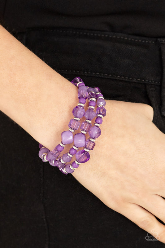 Paparazzi - Girly Girl Glimmer - Purple Bracelet #0520