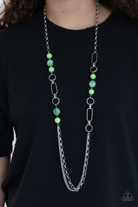 Paparazzi - POP-ular Opinion - Green Necklaces #1530