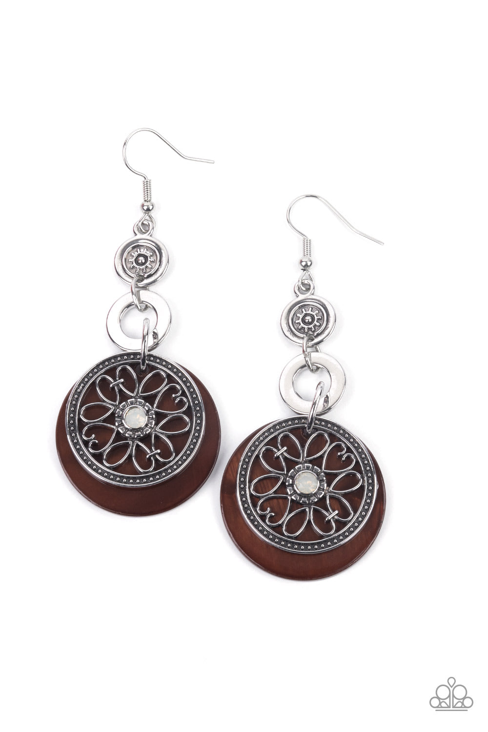 Paparazzi Accessories - Royal Marina - Brown Earrings  #O/D0152