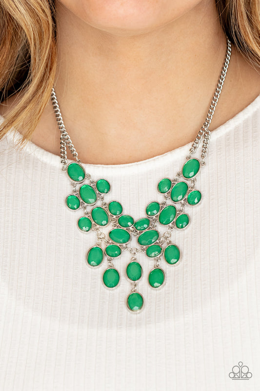 Paparazzi Accessories - Serene Gleam - Green Necklace #0063