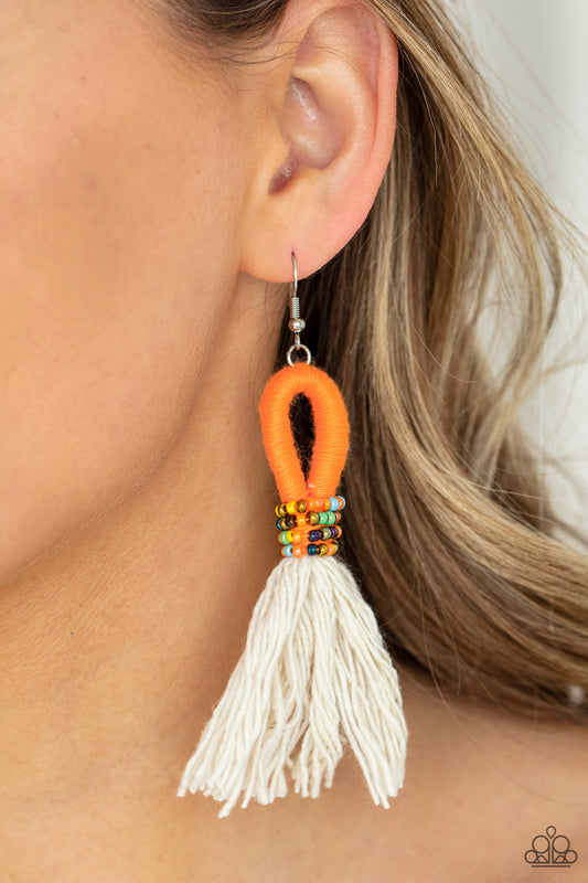 Paparazzi -The Dustup - Orange Earrings #0642