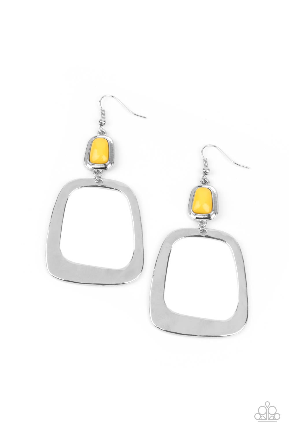 Paparazzi - Material Girl Mod - Yellow Earrings #0687