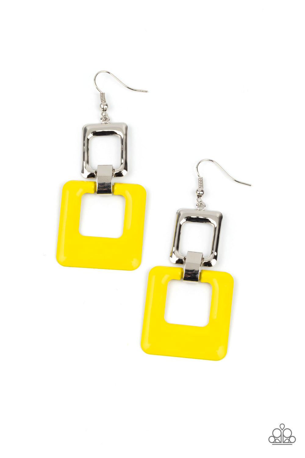 Paparazzi - Twice As Nice - Yellow Earrings #0725