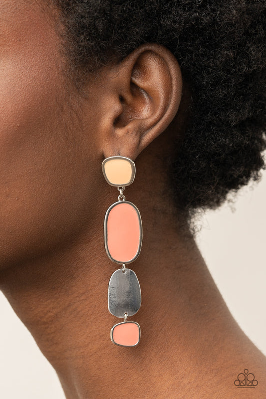 Paparazzi - All Out Allure - Orange Earrings #E52
