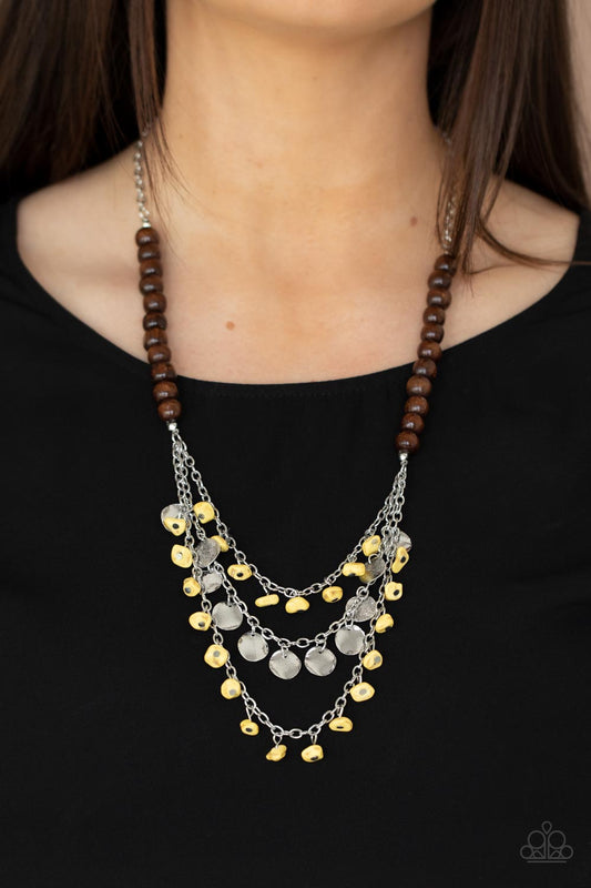 Paparazzi - Plains Paradise - Yellow Necklace #1419