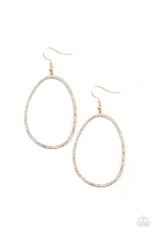 Paparazzi - OVAL-ruled! - Gold Earrings #0637