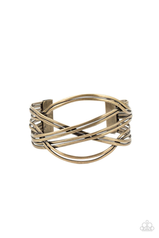 Paparazzi Accessories - Hautely Hammered - Brass Bracelet #B51