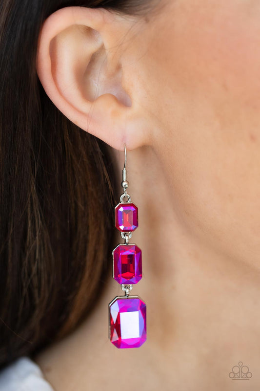 Paparazzi - Cosmic Red Carpet - Pink Earrings #0811