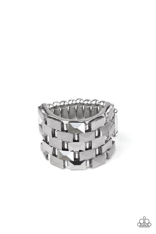 Paparazzi - Checkered Couture - Silver Ring #R010