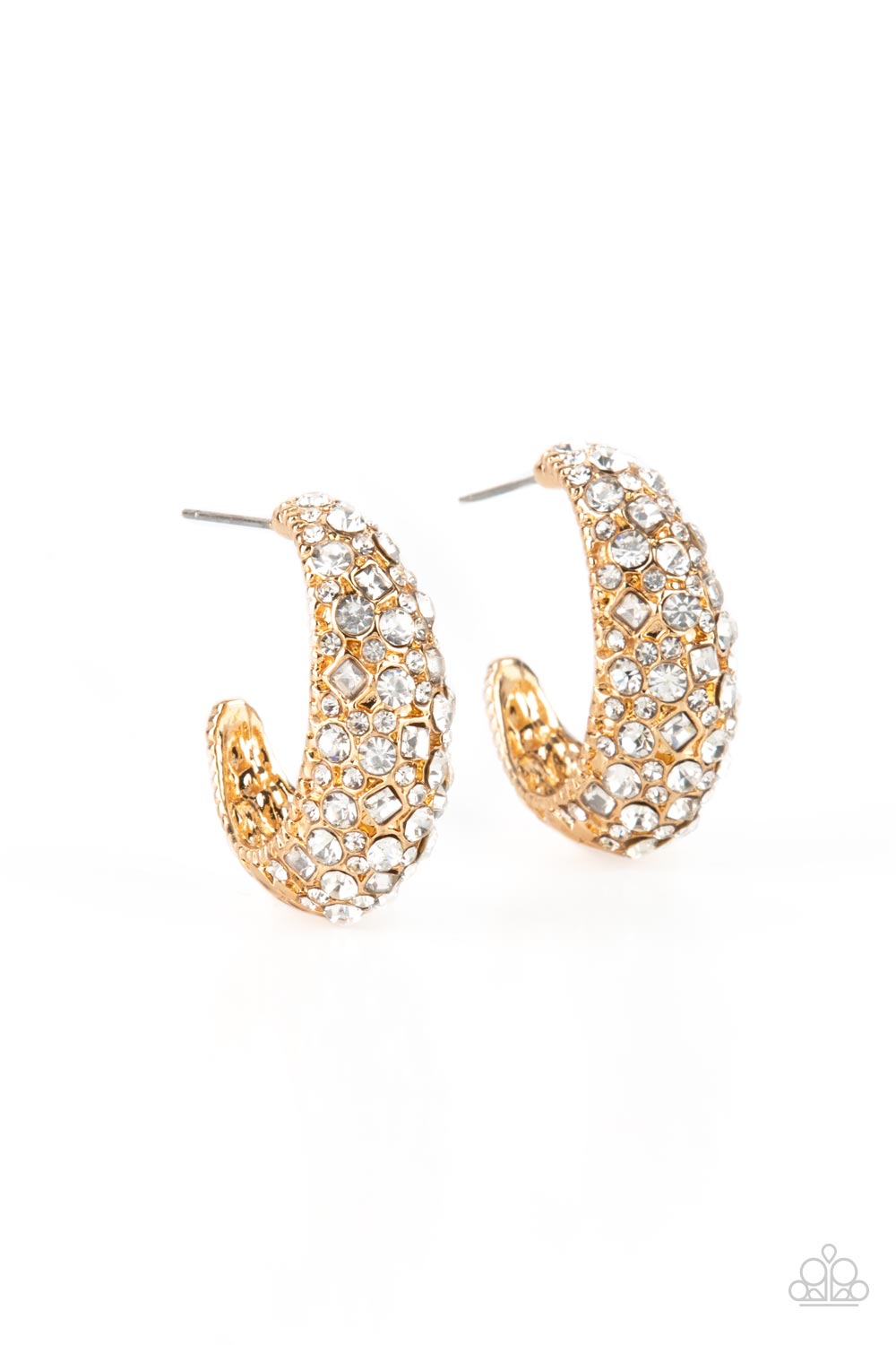Paparazzi - Glamorously Glimmering - Gold Earrings #1277