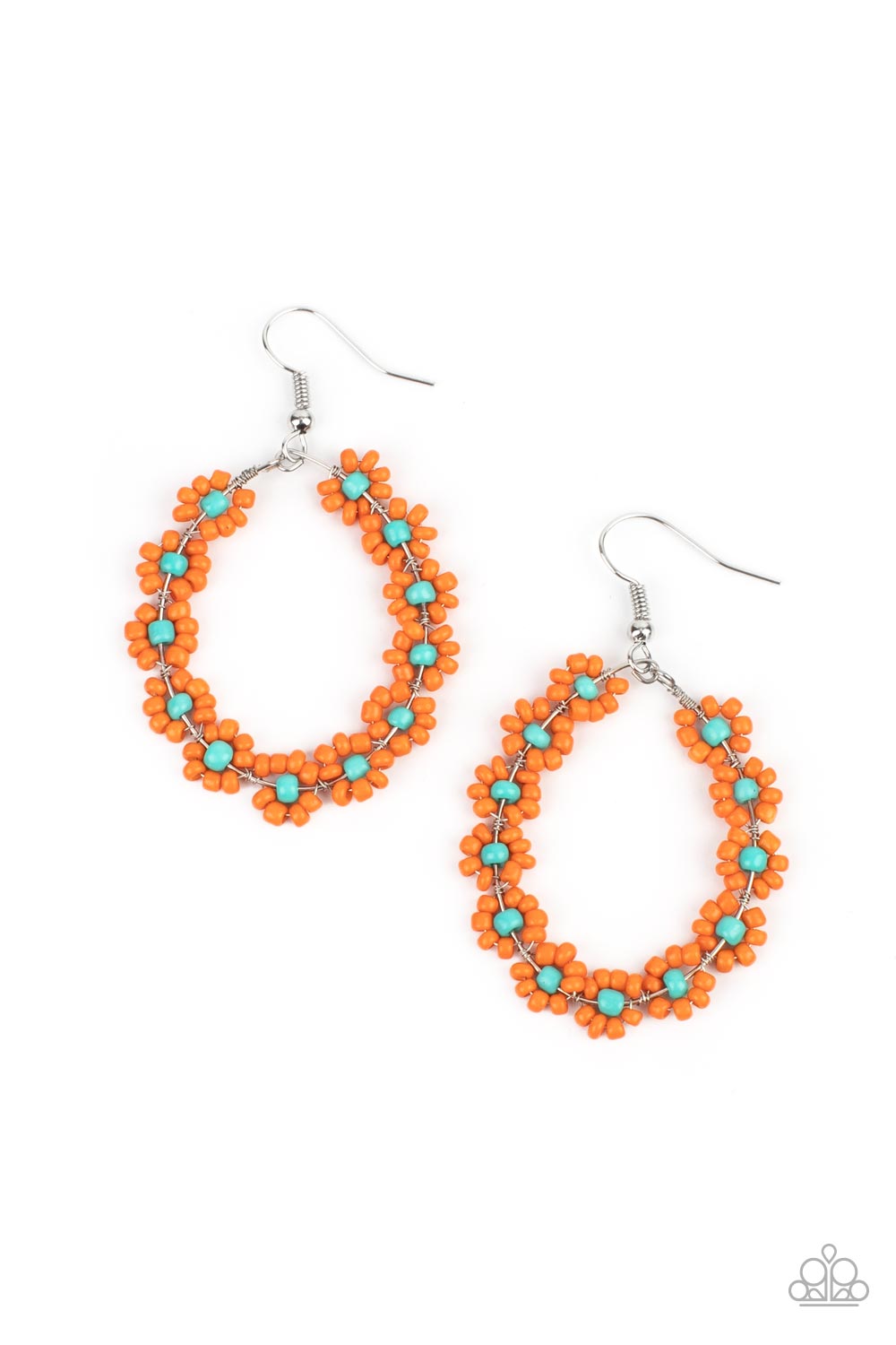 Paparazzi - Festively Flower Child - Orange Earrings #0629
