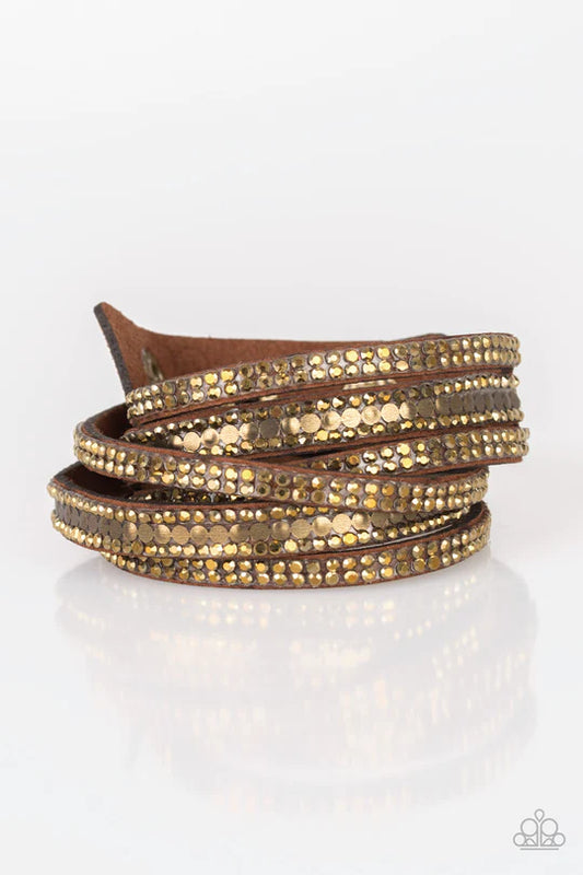 Paparazzi Rock Star Attitude-Brass Wrap Bracelets #U211
