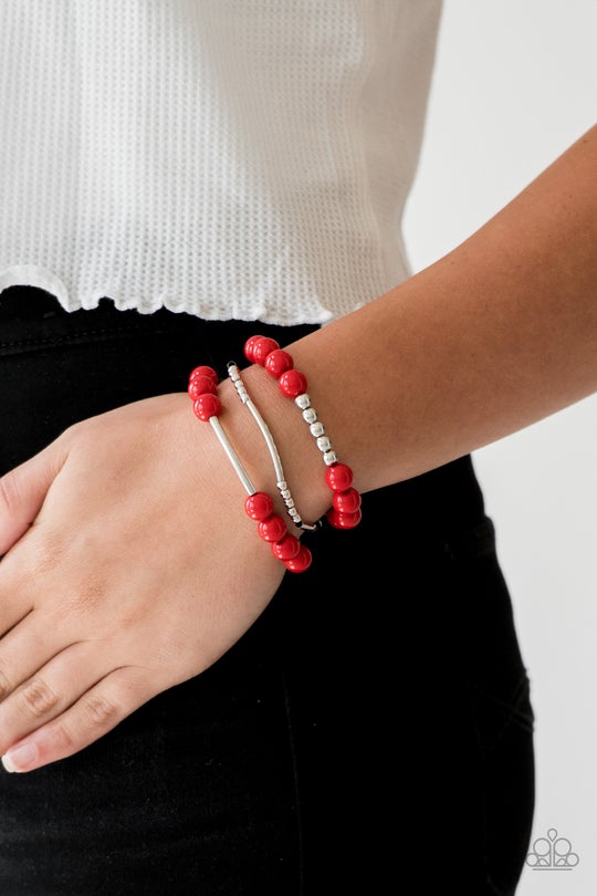 Paparazzi - New Adventures - Red Bracelet #0959