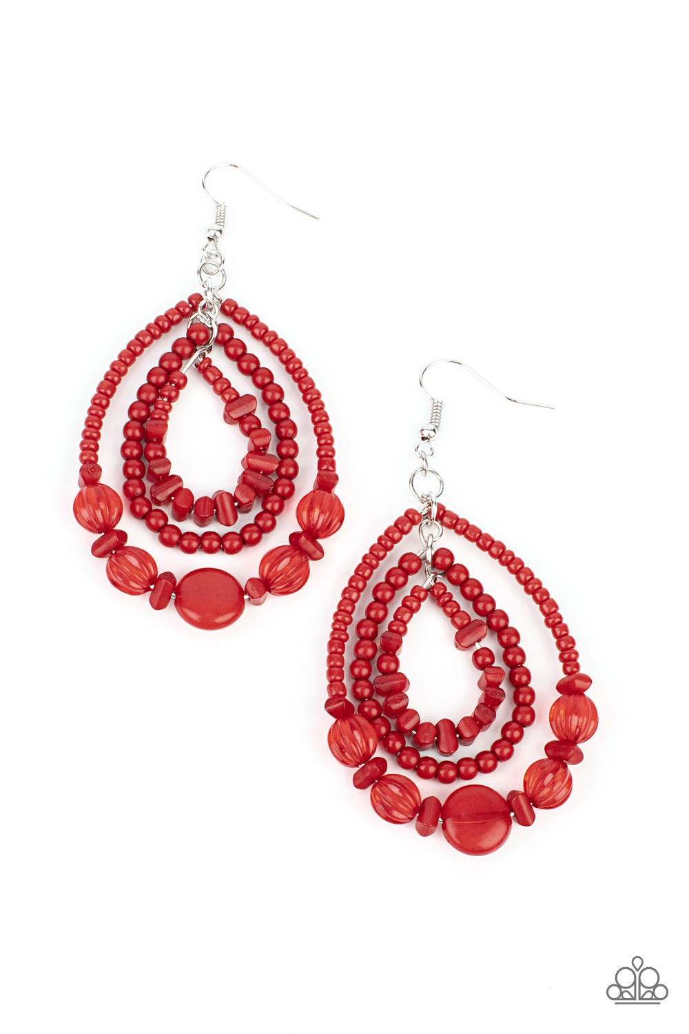 Paparazzi - Prana Party - Red Earrings #0820