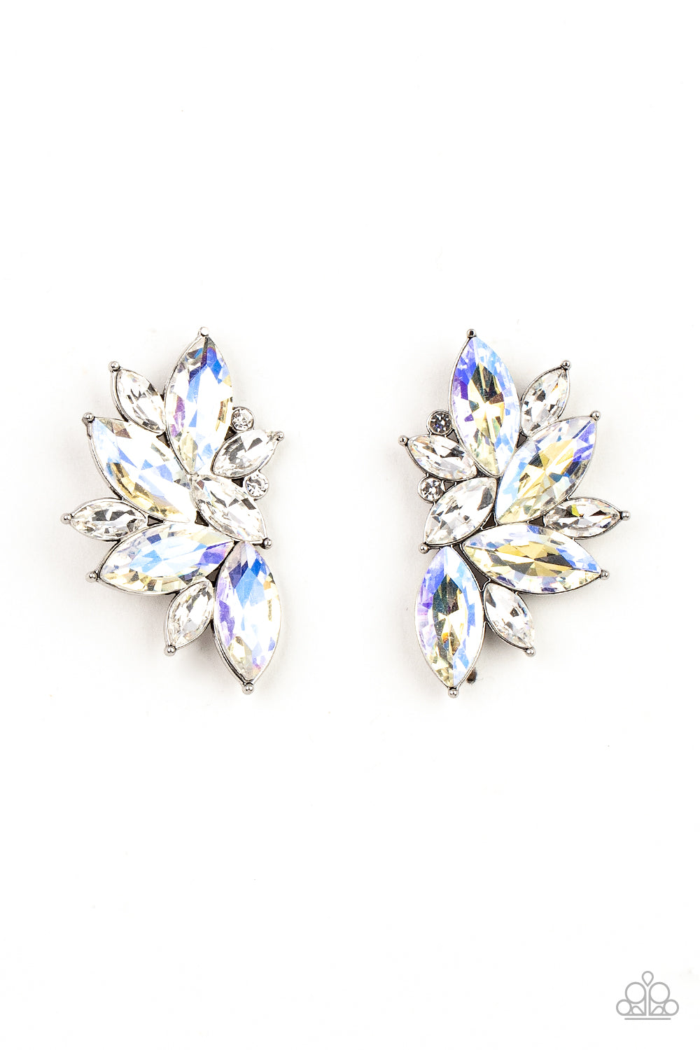 Paparazzi - Instant Iridescence - White Earrings #1796