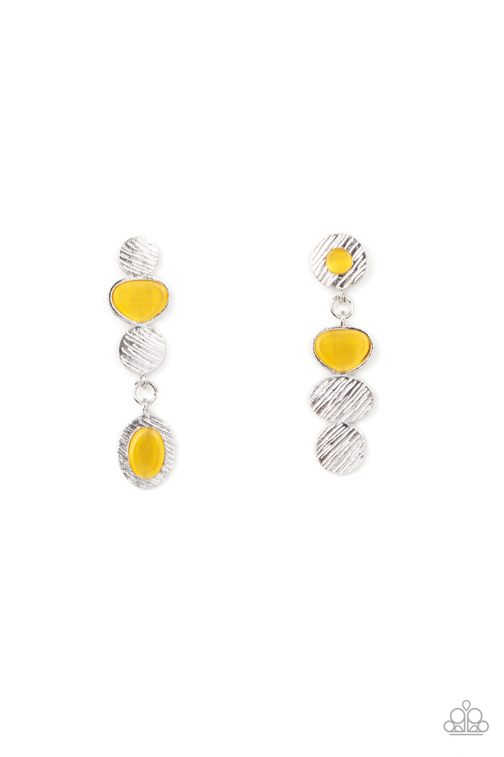 Paparazzi - Asymmetrical Appeal - Yellow Earrings #1838