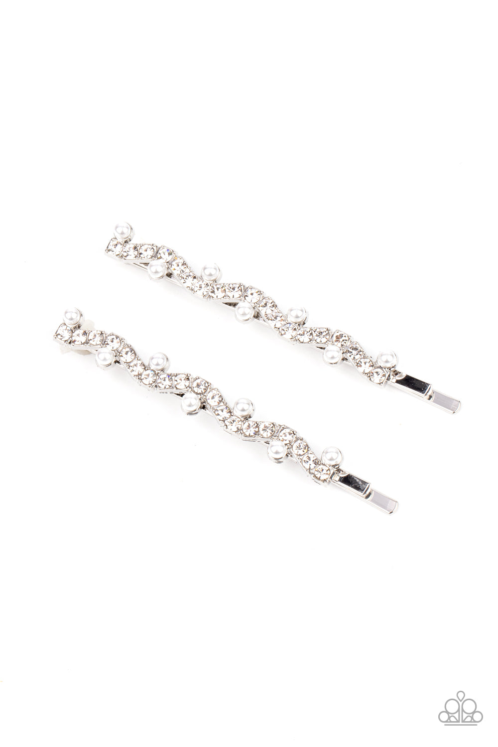 Paparazzi - Ballroom Banquet - White Hair Pins
