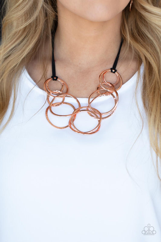 Paparazzi Accessories - Spiraling Out of COUTURE - Copper Necklace #0077