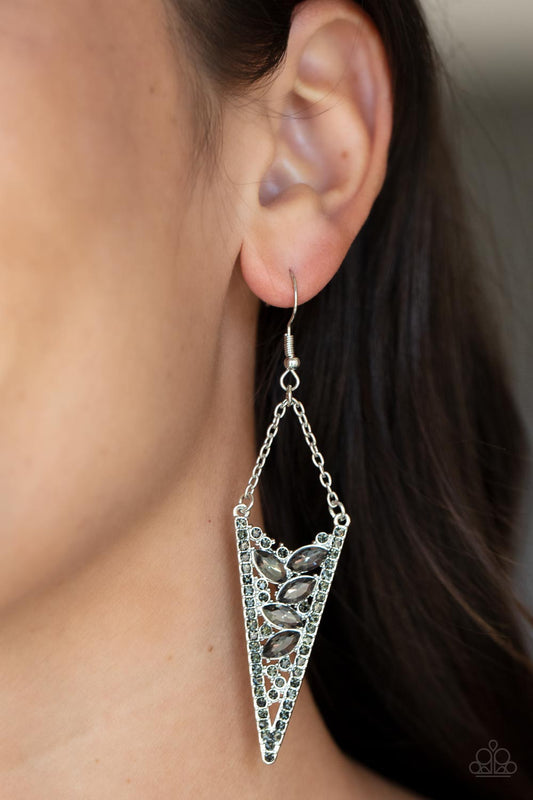 Paparazzi - Sharp-Dressed Drama - Silver Earrings #1883