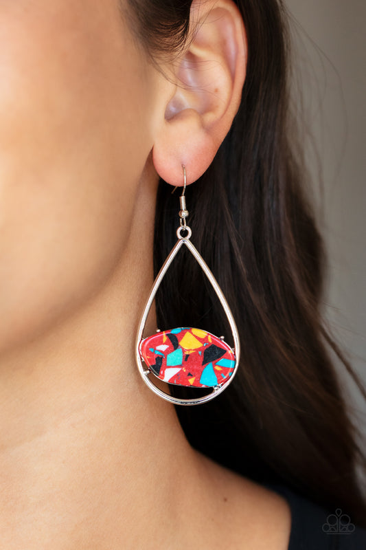Paparazzi - Tropical Terrazzo - Red Earrings #1818