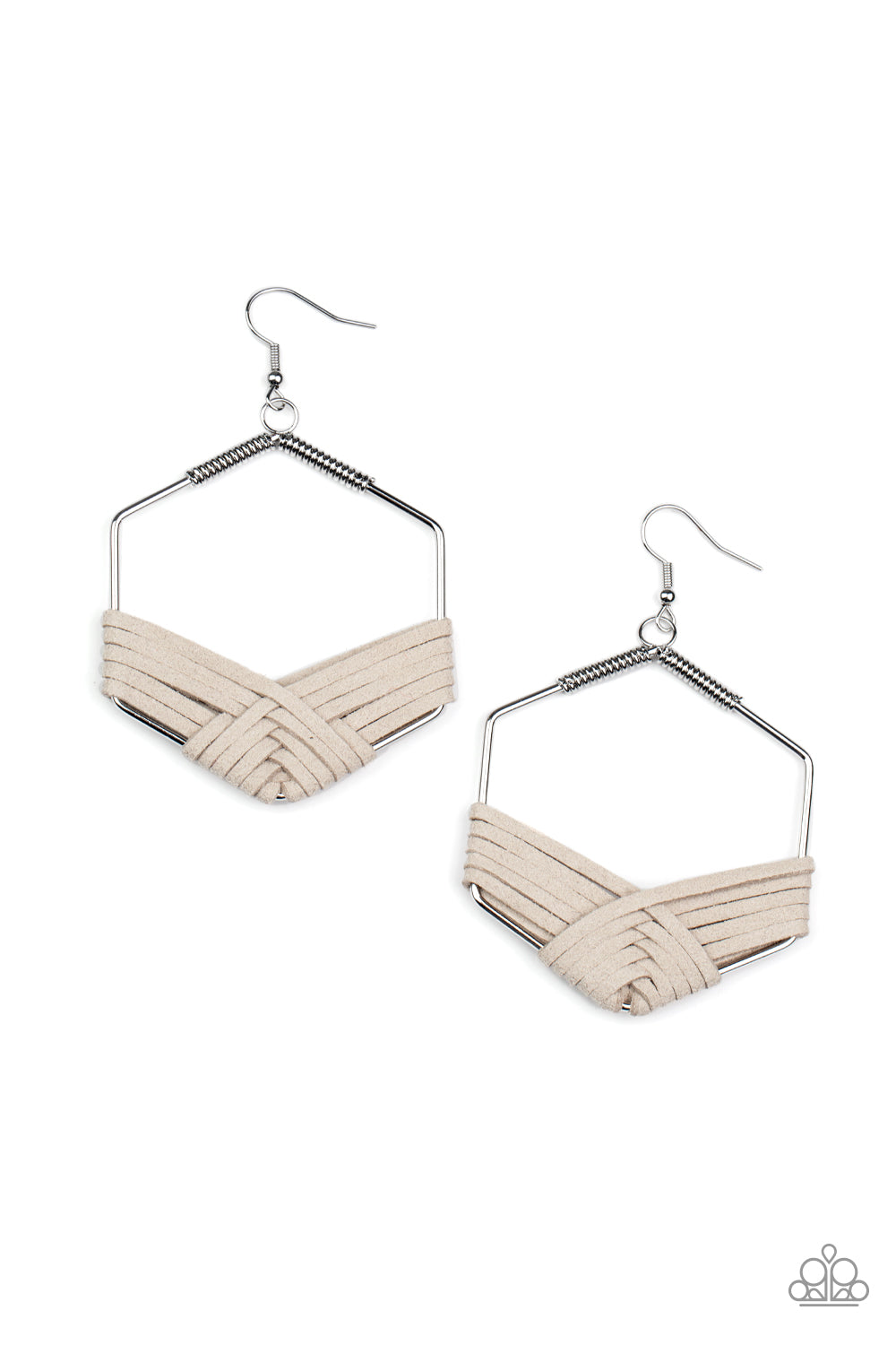 Paparazzi - Suede Solstice - Silver Earrings #0945