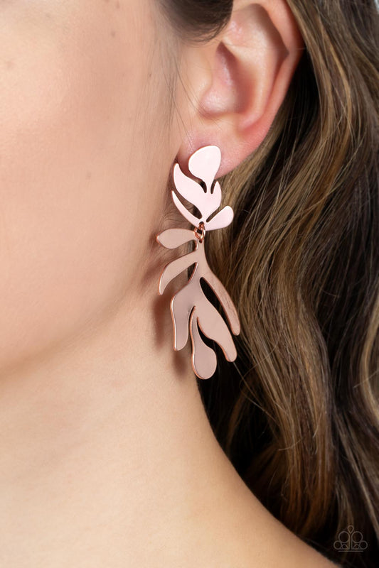 Paparazzi - Palm Picnic - Copper Earrings #1797