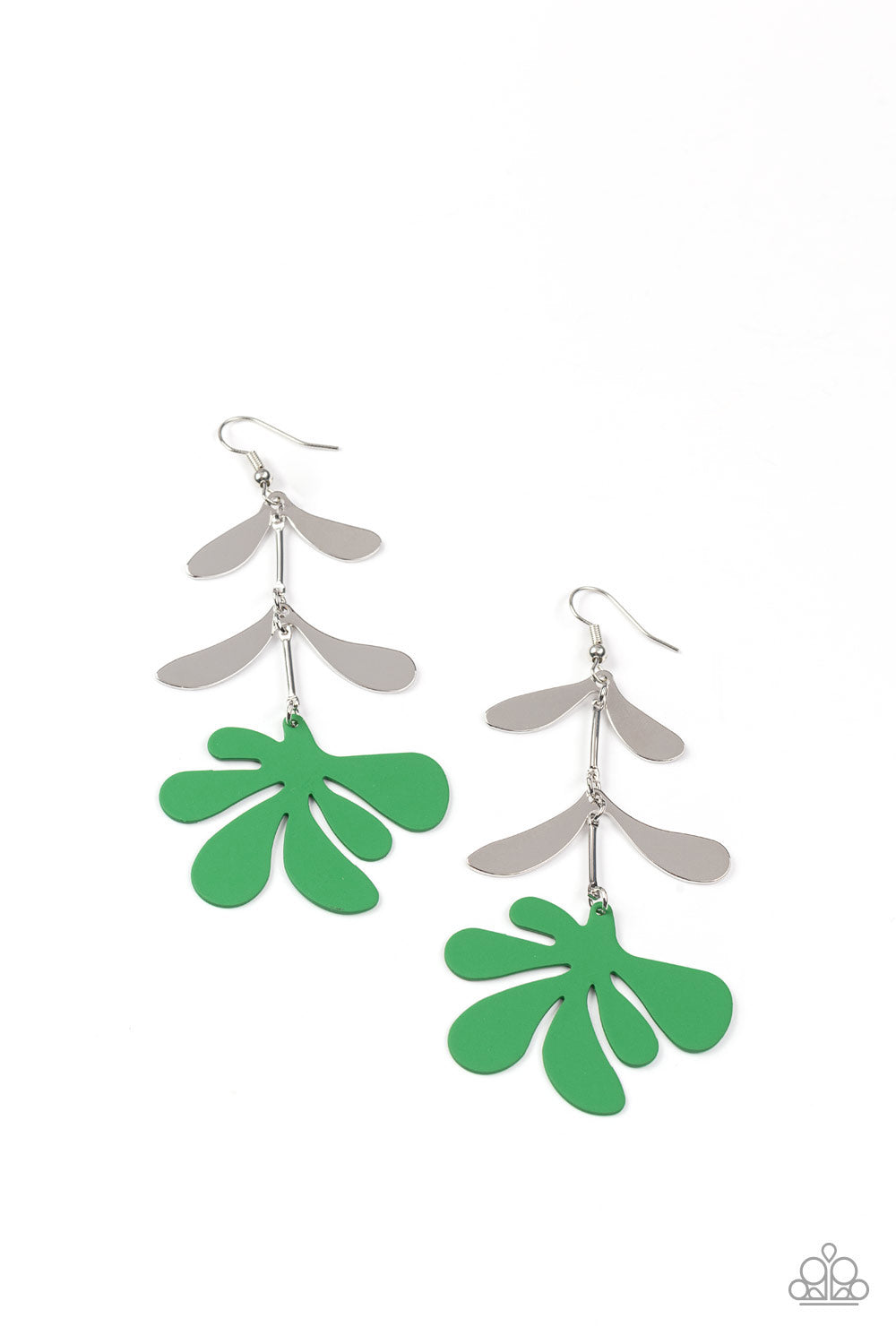 Paparazzi - Palm Beach Bonanza - Green Earrings #1798