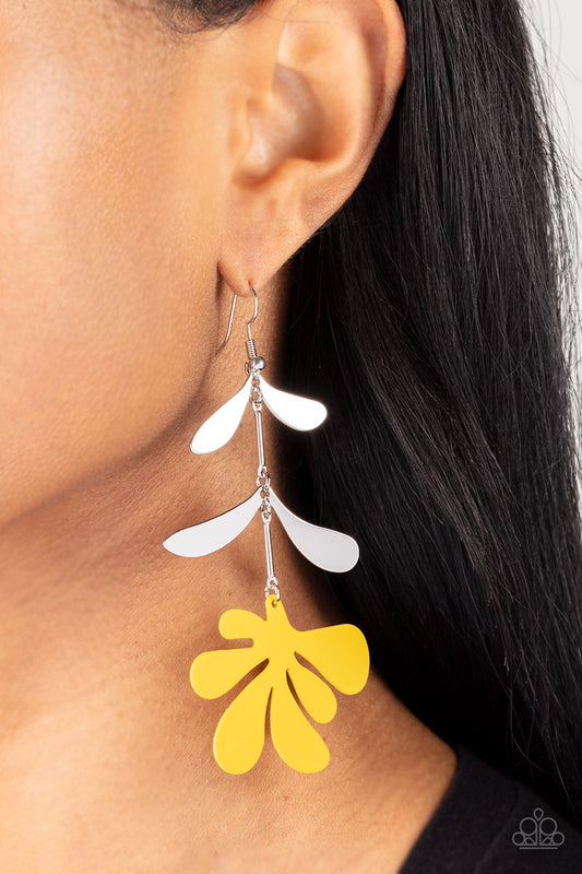 Paparazzi - Palm Beach Bonanza - Yellow Earrings #1746