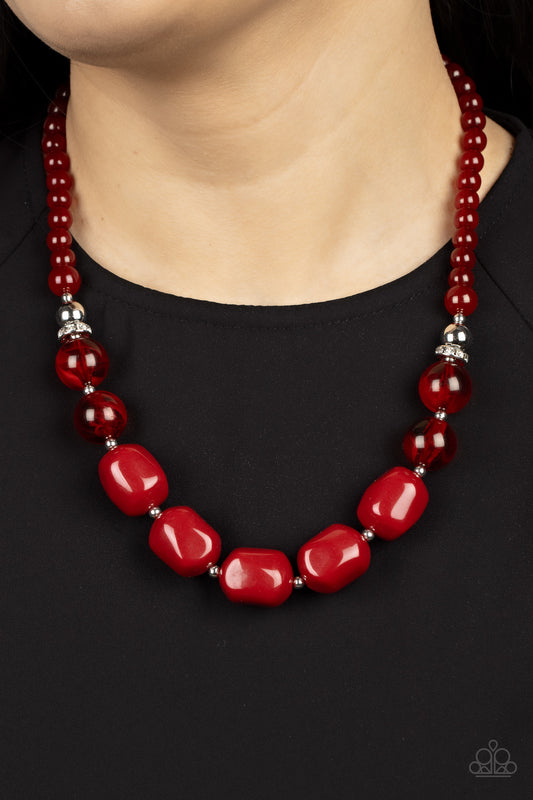 Paparazzi - Ten Out of TENACIOUS - Red Necklaces #1353
