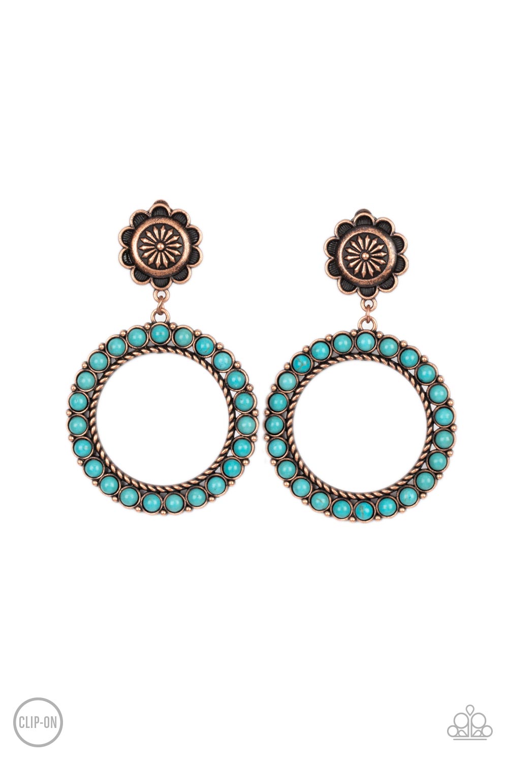 Paparazzi - Playfully Prairie - Copper Earrings #1884